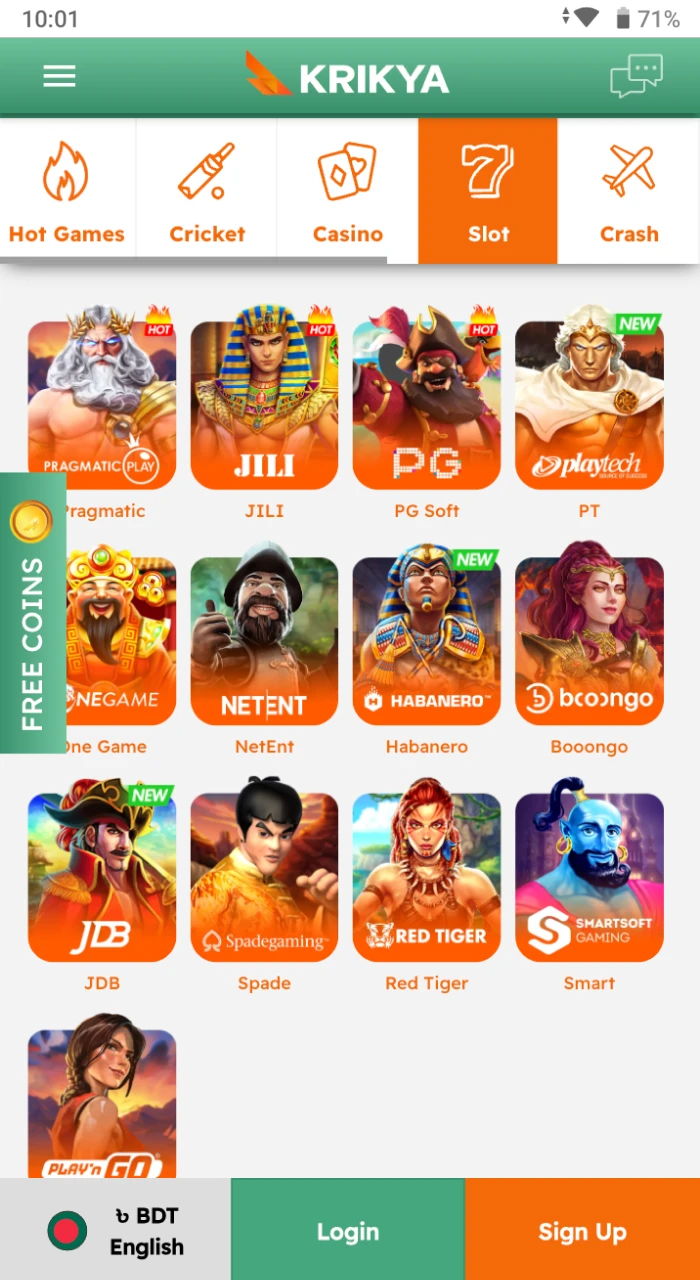 Explore a variety of slot games.